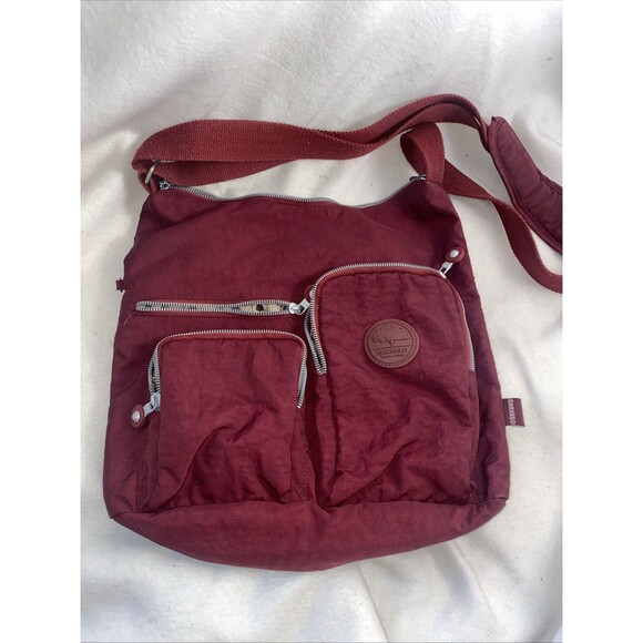 Oakarbo Plant Travel Bag Crossbody Shoulder Bag Vegan Purse 6 Pockets Red - Picture 1 of 9